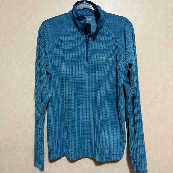 Columbia Blue Crestone Ridge 1/4 Zip Textured Pullover - Picture 1 of 6